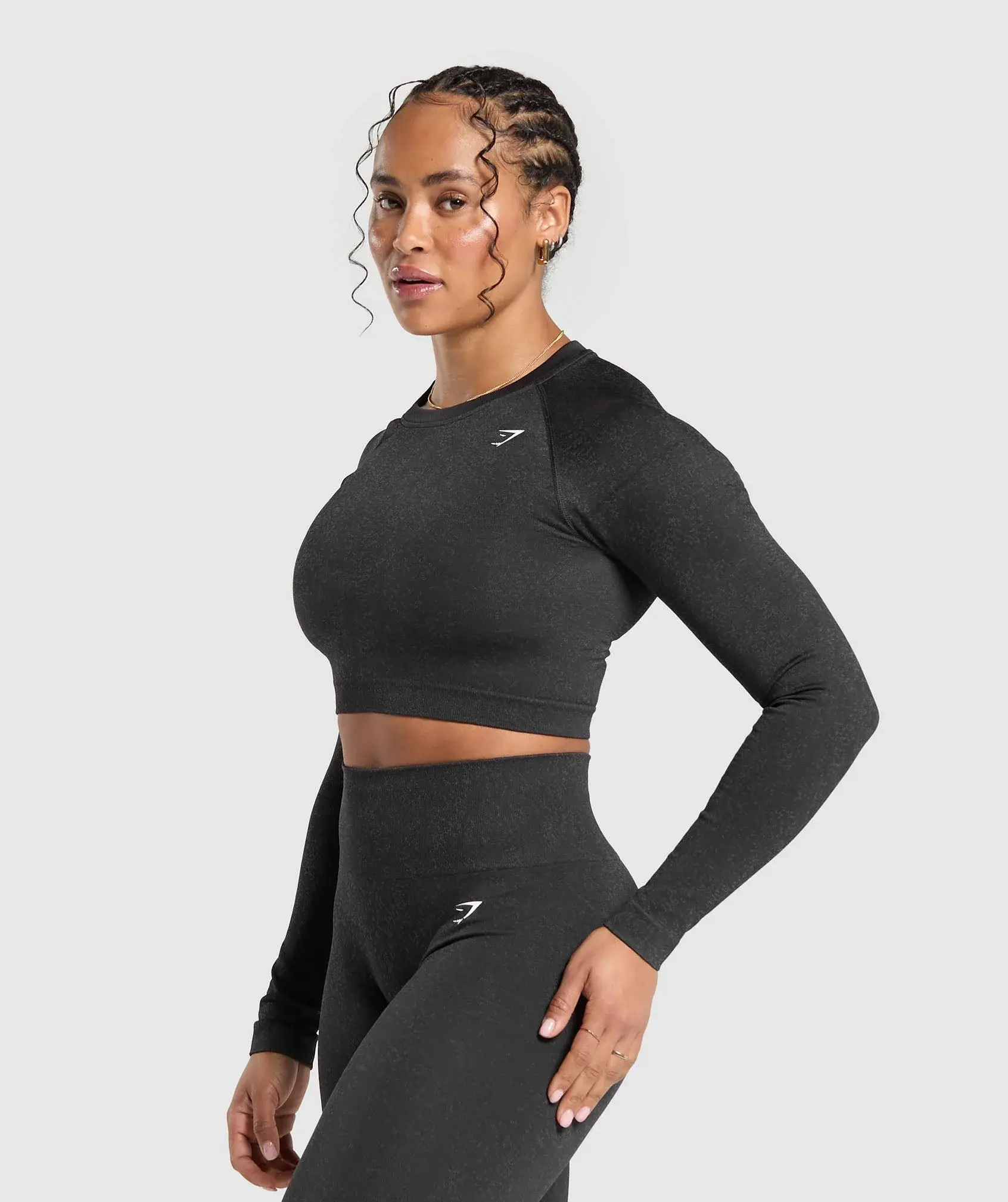 Gymshark Adapt Fleck Seamless Long Sleeve Crop Top