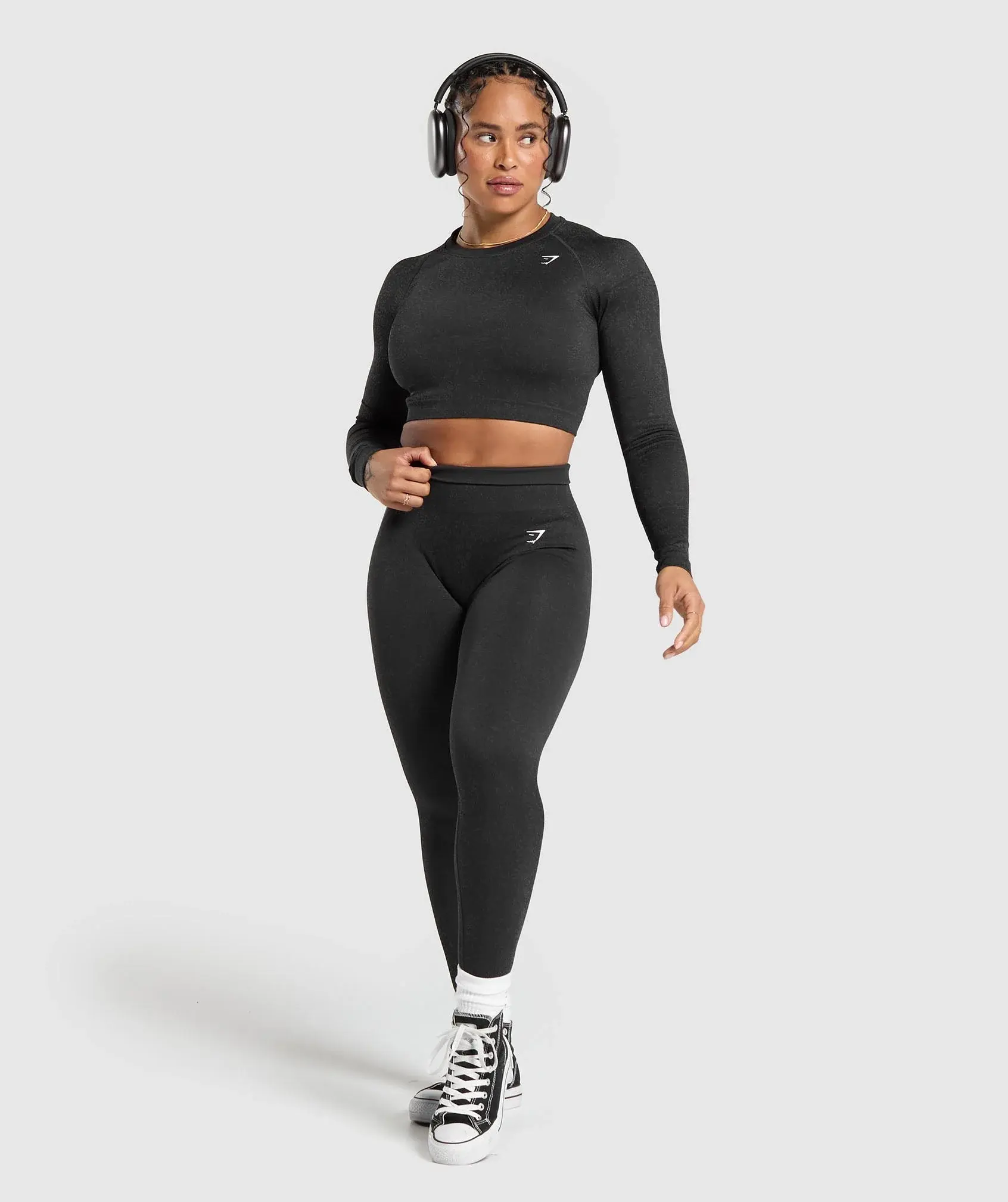 Gymshark Adapt Fleck Seamless Long Sleeve Crop Top
